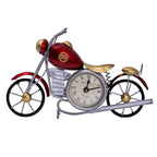 Vintage Royal Bullet Motor Bike with Antique Clock | Rustic Iron Metal Decor Showpiece for Study Table, Desk, Office