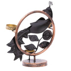 Illuminate Your Space with Elegant Tealight Candle Holder – Tabletop Decorative Peacock Three Candle Holder (Design 2)