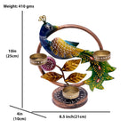 Illuminate Your Space with Elegant Tealight Candle Holder – Tabletop Decorative Peacock Three Candle Holder (Design 2)