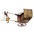 Handcrafted Iron Rickshaw Showpiece – Vintage Tabletop Rajasthani Hand Painted Decor for Home and Office