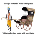 Handcrafted Iron Rickshaw Showpiece – Vintage Tabletop Rajasthani Hand Painted Decor for Home and Office