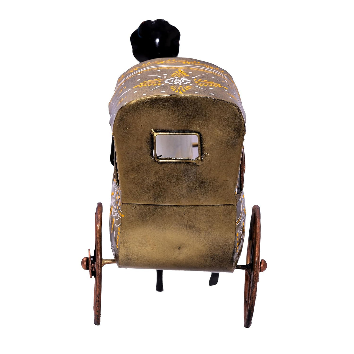 Handcrafted Iron Rickshaw Showpiece – Vintage Tabletop Rajasthani Hand Painted Decor for Home and Office