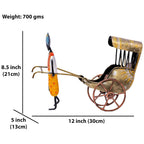 Handcrafted Iron Rickshaw Showpiece – Vintage Tabletop Rajasthani Hand Painted Decor for Home and Office