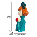 Elegant Resin Girl Figurine with Apple