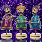 Handcrafted Trio of Mota Bhai Musicians Iron Figurine Traditional Home Decor Showpiece Set for Living Room, Office