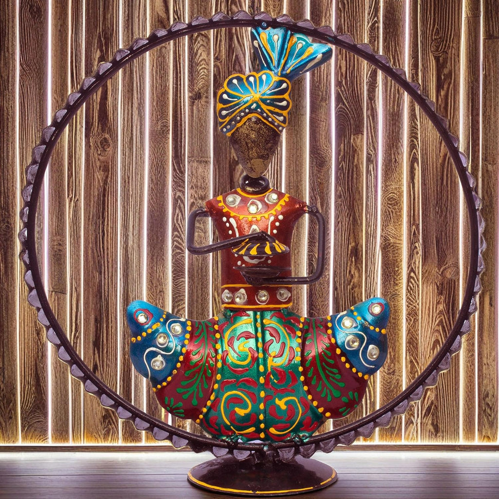 Ethnic Rajasthani Musicians Figurine Set – Iron Hand-Painted Home Decor – Ideal for Wedding