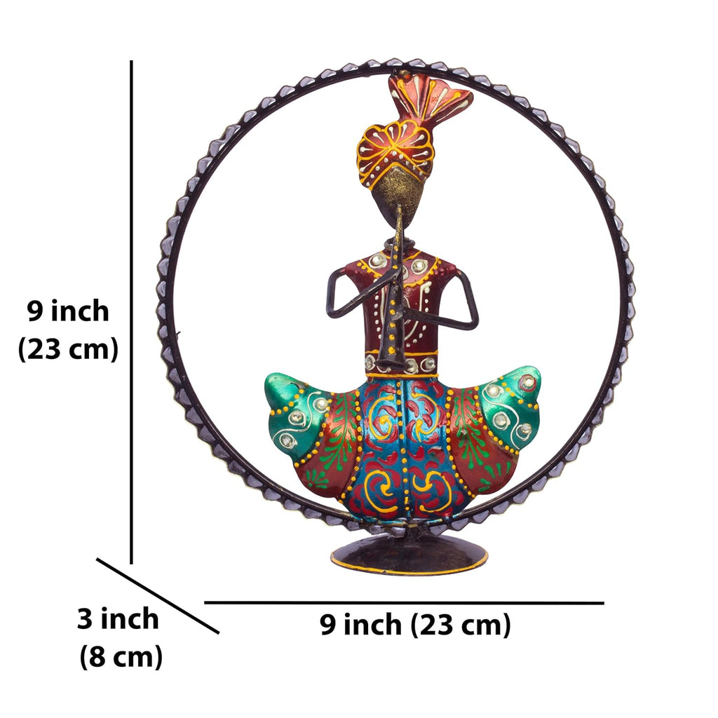 Ethnic Rajasthani Musicians Figurine Set – Iron Hand-Painted Home Decor – Ideal for Wedding