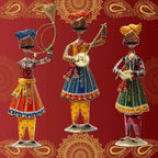 Exquisite Handcrafted Rajasthani Band Baja Baraat Metal Showpieces