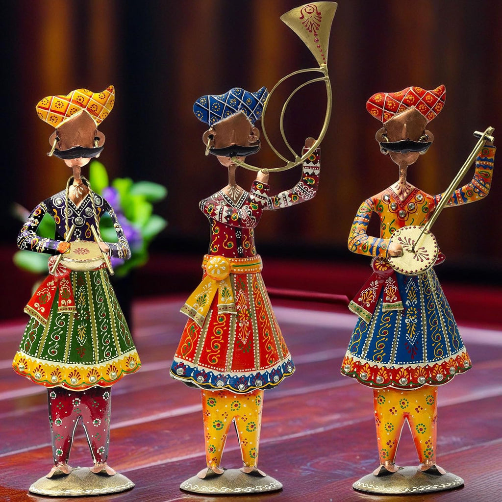 Exquisite Handcrafted Rajasthani Band Baja Baraat Metal Showpieces