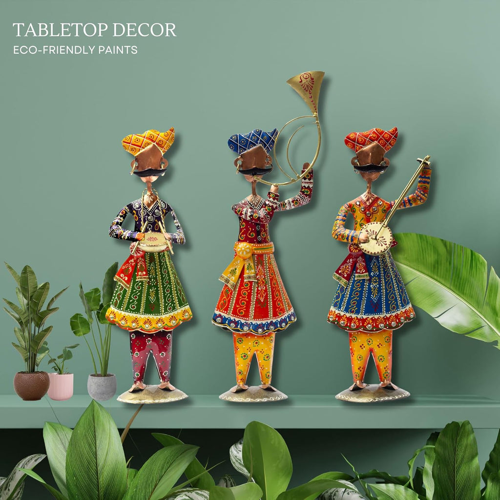Exquisite Handcrafted Rajasthani Band Baja Baraat Metal Showpieces
