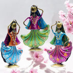 Set of 3 Metal Figurine Dancers Home Decor Item for Living Room, Bedroom