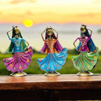 Set of 3 Metal Figurine Dancers Home Decor Item for Living Room, Bedroom