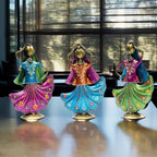 Set of 3 Metal Figurine Dancers Home Decor Item for Living Room, Bedroom