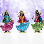 Set of 3 Metal Figurine Dancers Home Decor Item for Living Room, Bedroom
