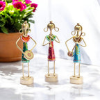 Small Cute 7.5 inch Metal Musician Dolls for Living Room Decor, Tabletop Home Decor Showpiece Item
