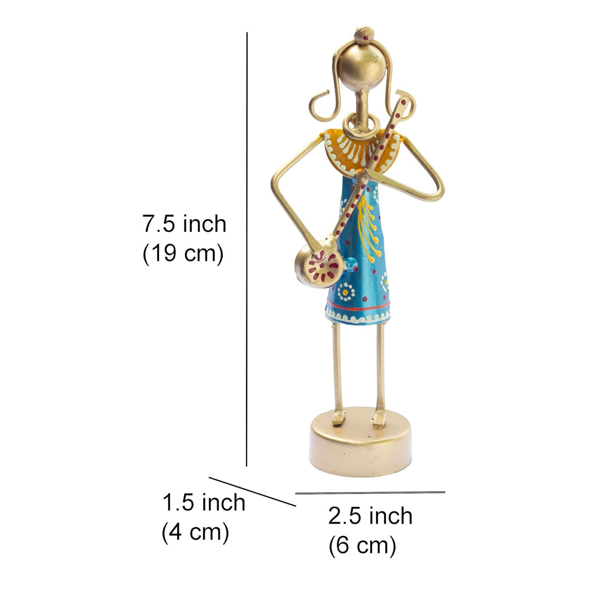 Small Cute 7.5 inch Metal Musician Dolls for Living Room Decor, Tabletop Home Decor Showpiece Item