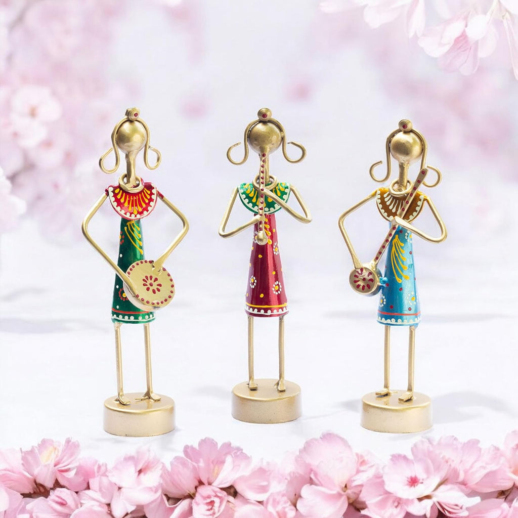 Small Cute 7.5 inch Metal Musician Dolls for Living Room Decor, Tabletop Home Decor Showpiece Item