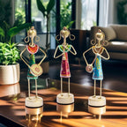 Small Cute 7.5 inch Metal Musician Dolls for Living Room Decor, Tabletop Home Decor Showpiece Item, Housewarming Gift (Lanky Dolls)