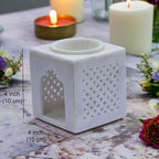 White Marble Aroma Diffuser – Essential Oil Burner, Camphor Fragrance Kapur Dani Vaporizer for Home, Office