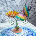 Hand-Painted Iron Tealight Candle Holder | Vibrant and Sturdy Decorative Accent for Wall or Table | Ideal for Entryways