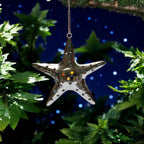 Hanging Star Shaped Metal Tealight Lantern (11x10 in) with Sturdy Chain | Ideal for Christmas Décor