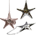 Hanging Star Shaped Metal Tealight Lantern (11x10 in) with Sturdy Chain | Ideal for Christmas Décor, Housewarming Gifts & Rustic Living Room Accents (Star)