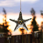 Hanging Star Shaped Metal Tealight Lantern (11x10 in) with Sturdy Chain | Ideal for Christmas Décor