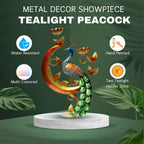 Illuminate Your Space with Elegant Tealight Candle Holder – Decorative Peacock Two Candle Holder for Home Decor