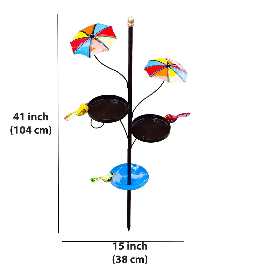 Outdoor Bird Feeder with Water Bowl & Two Seed Trays