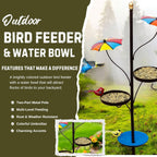 Outdoor Bird Feeder with Water Bowl & Two Seed Trays