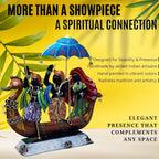 Iron Kewat Showpiece, Ramcharitmanas Inspired Spiritual Table Decor, Mythology Figurine Devotional Gift for Living Room