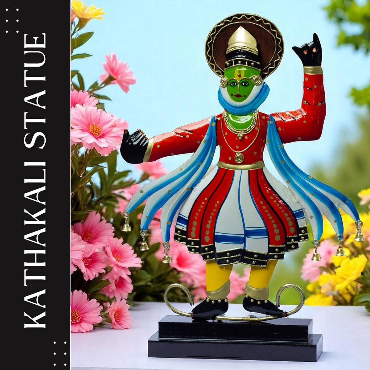 Kathakali Dancer Metal Showpiece – Traditional Kerala Folk Art Classical Dance Figurine