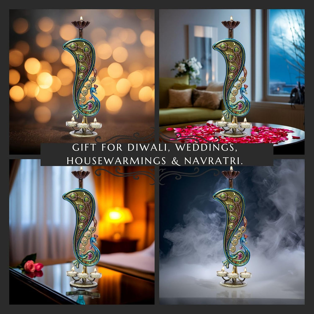 Handcrafted Peacock Tealight Candle Holder