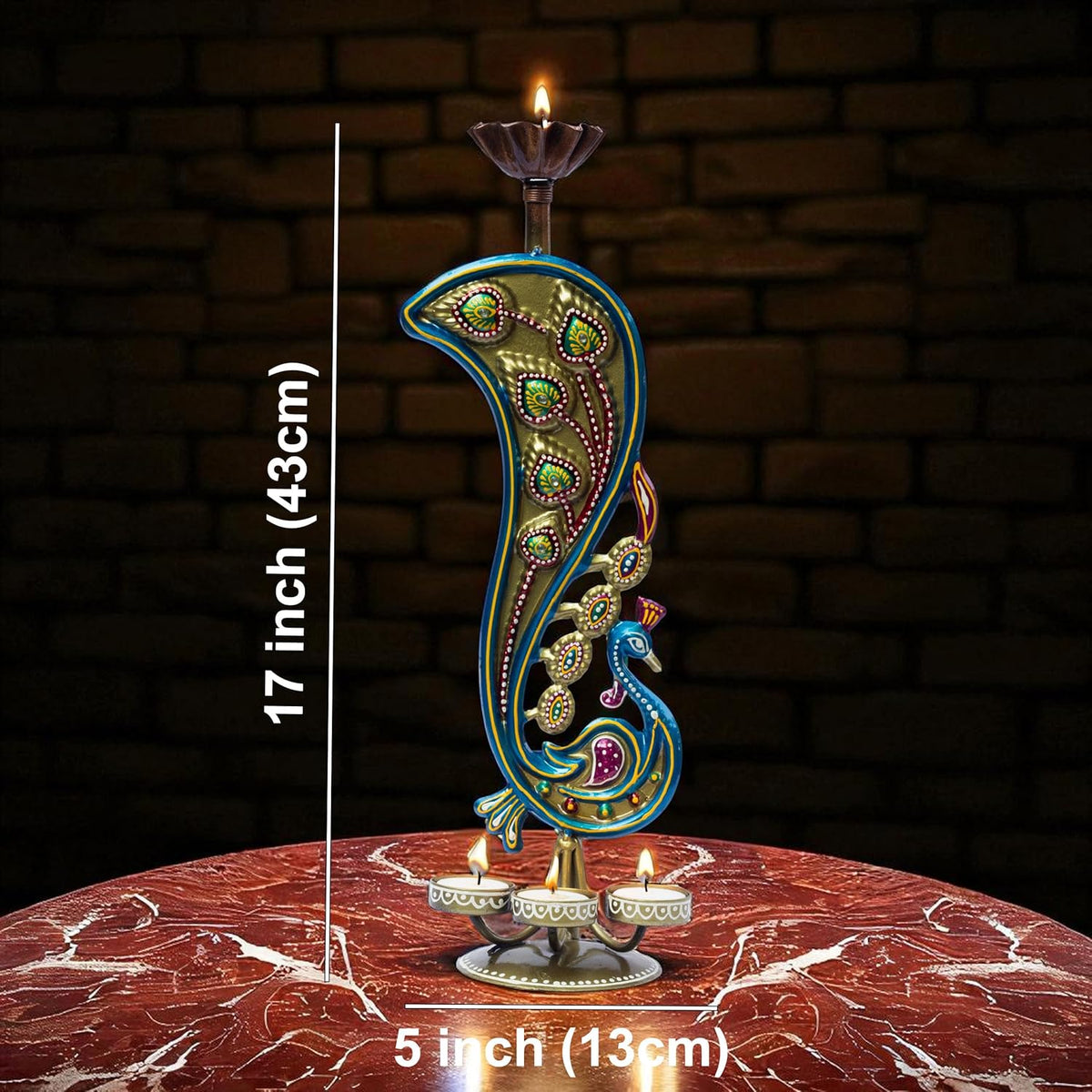 Handcrafted Peacock Tealight Candle Holder
