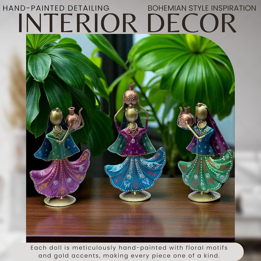 Set of 3 Panihari Village Girl Figurines