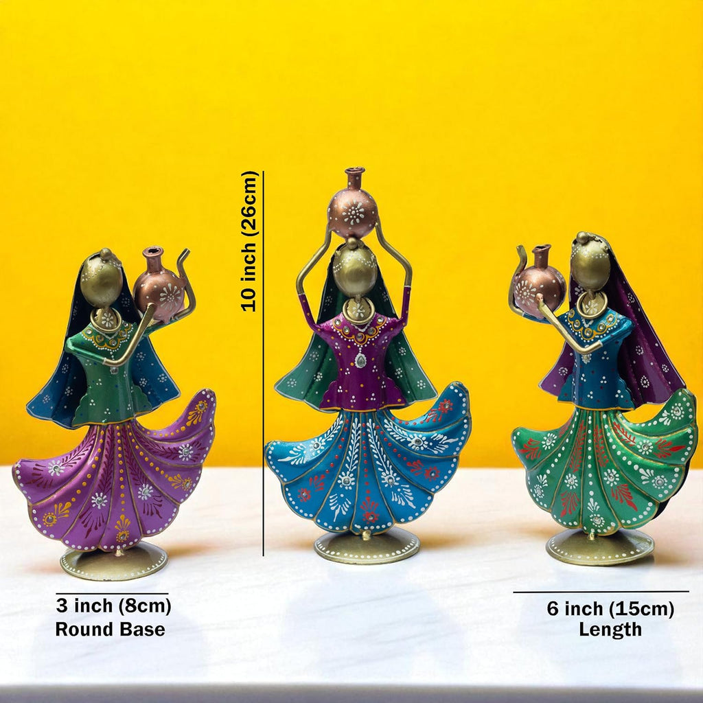 Set of 3 Panihari Village Girl Figurines