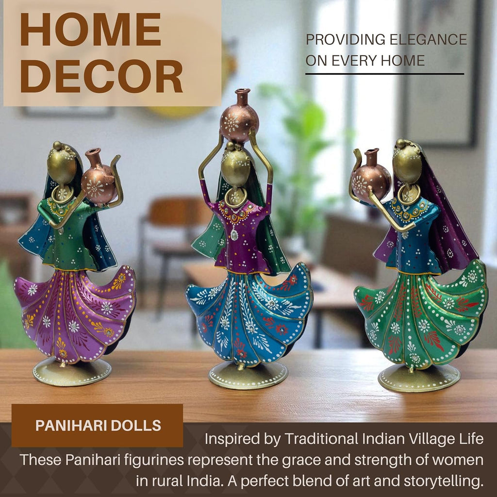 Set of 3 Panihari Village Girl Figurines
