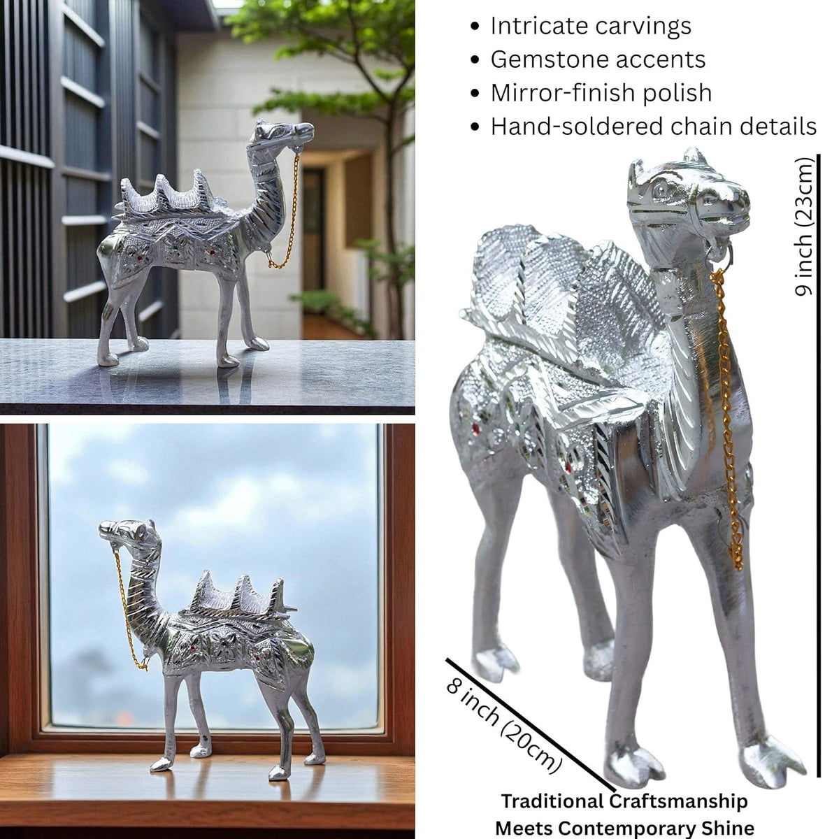 White Metal Camel Showpiece