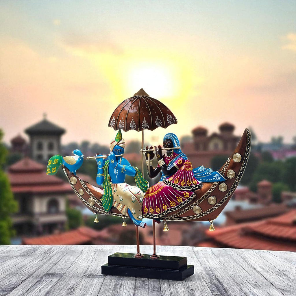 Radha Krishna on Boat Showpiece