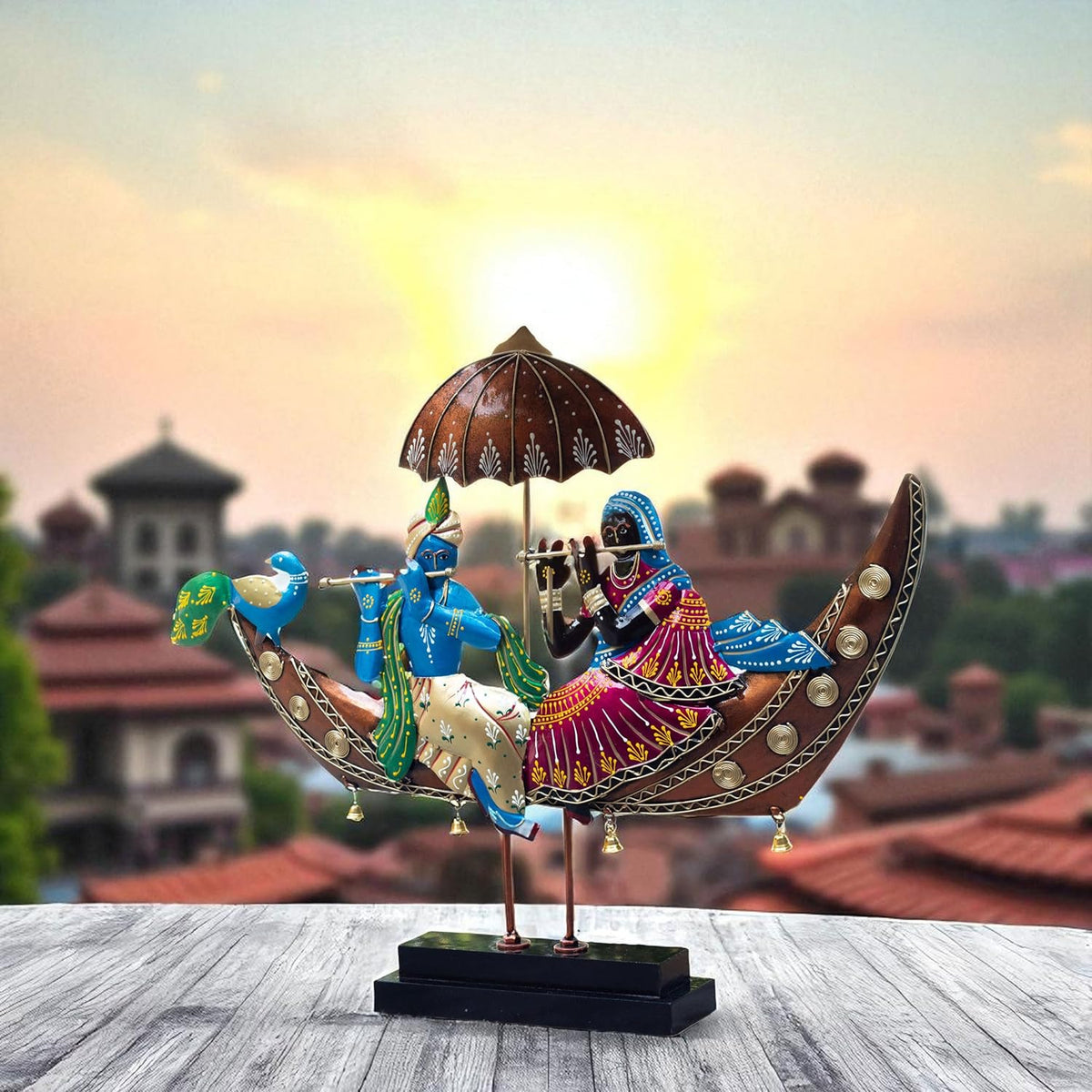 Radha Krishna on Boat Showpiece