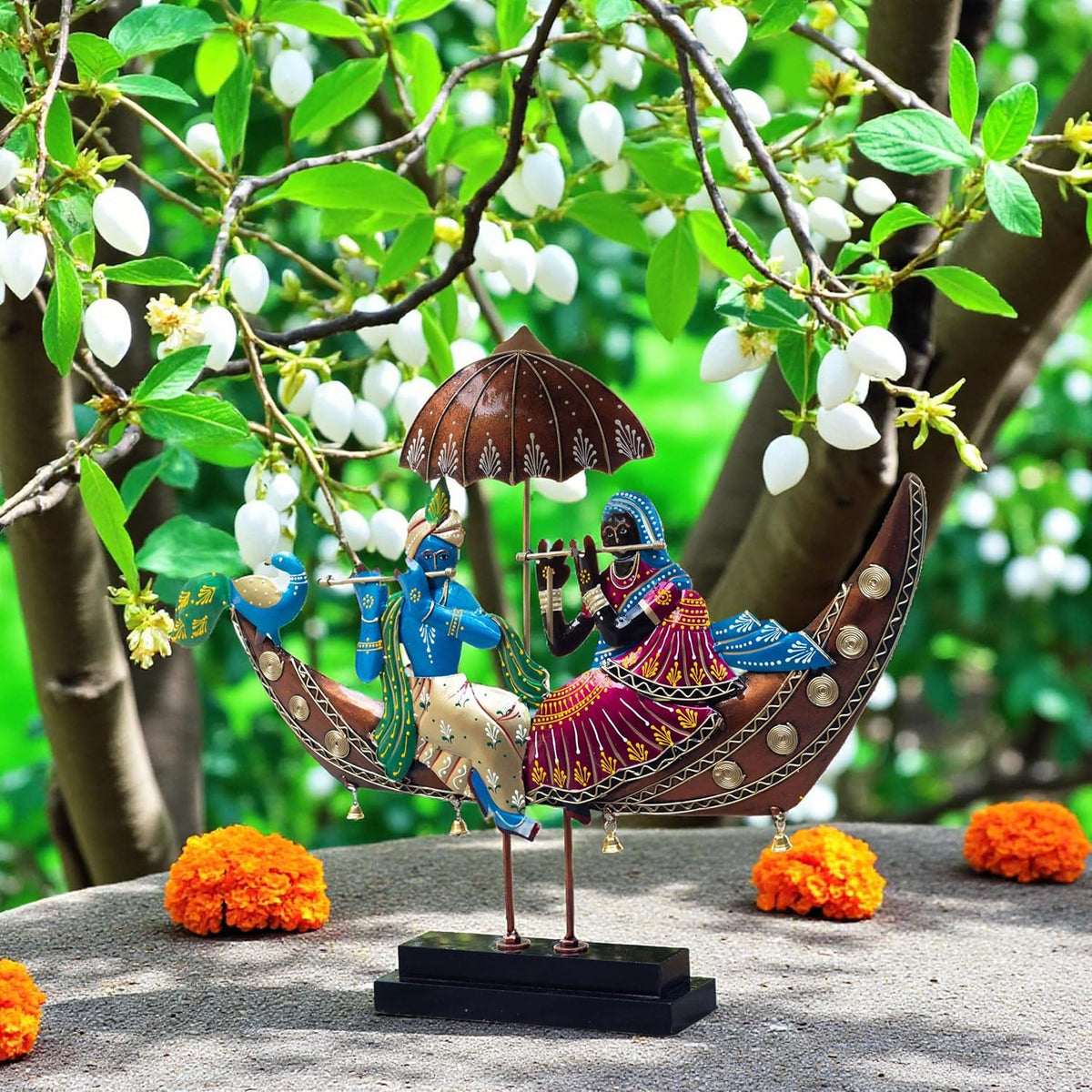 Radha Krishna on Boat Showpiece