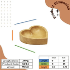 Mango Wood Heart Shaped Jewelry Tray | Trinket Dish for Rings, Earrings & Keys