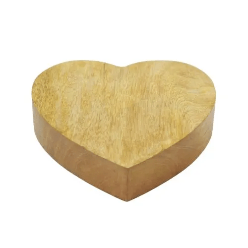 Mango Wood Heart Shaped Jewelry Tray | Trinket Dish for Rings, Earrings & Keys