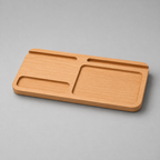 Handcrafted Wooden Desk Organizer with Phone Holder & Multi-Compartment Storage