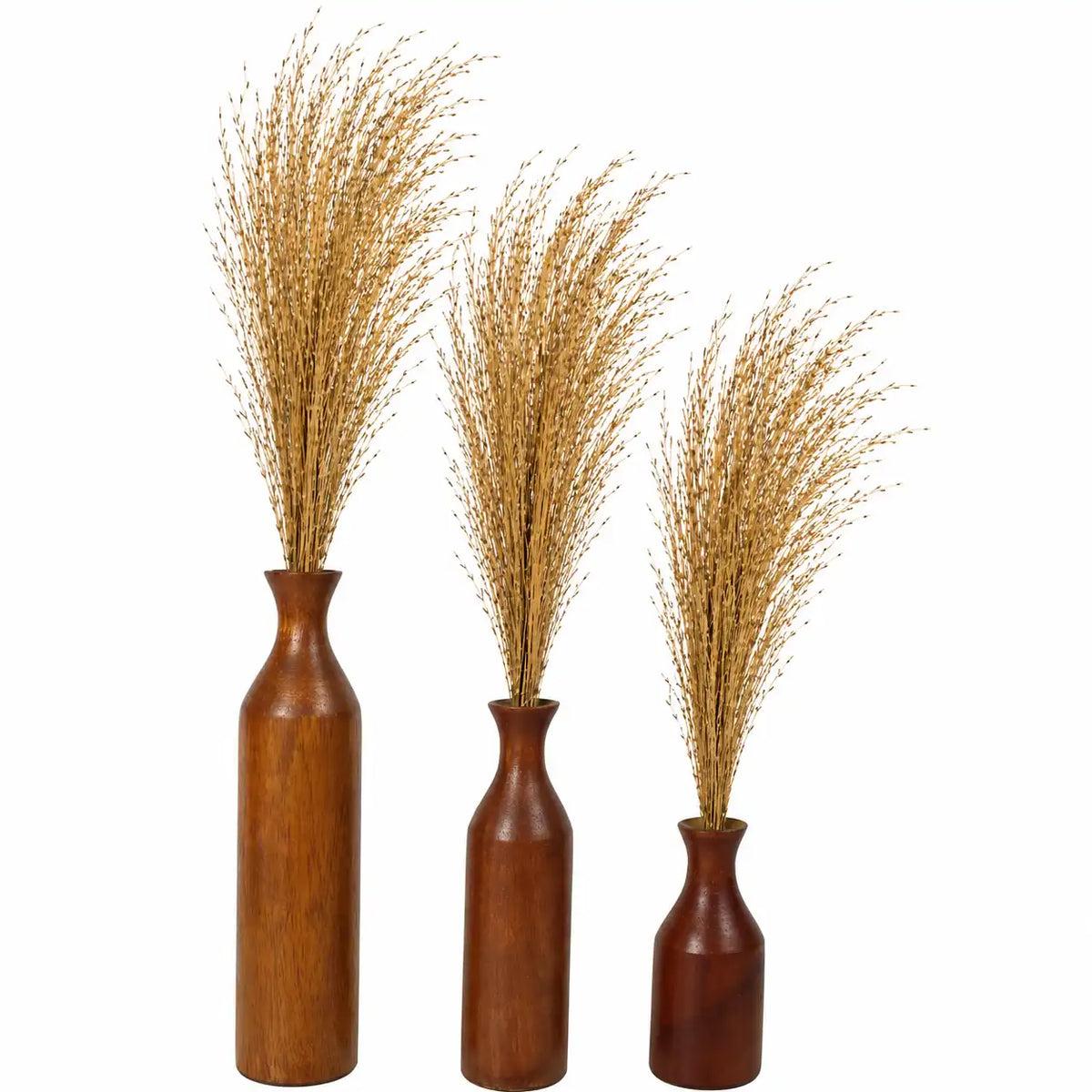 Sheesham Wood Flower Vase | Rustic Brown Decor for Dried Flowers, Home & Office