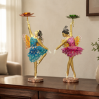 Fairy Tealight Candle Holder Set of 2 | Iron Decorative Candle Stand for Home Decor