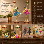 Fairy Tealight Candle Holder Set of 2 | Iron Decorative Candle Stand for Home Decor