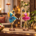 Iron Fairy Tealight Candle Holders Set of 2, Multicolour