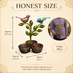 Iron Dry Fruit Bowl Stand with Bird Tree, 3 Bowls, 12 Inch