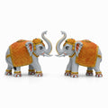 Grey Gold Mini Elephant Showpiece Pair, Car Dashboard, 3 Inch